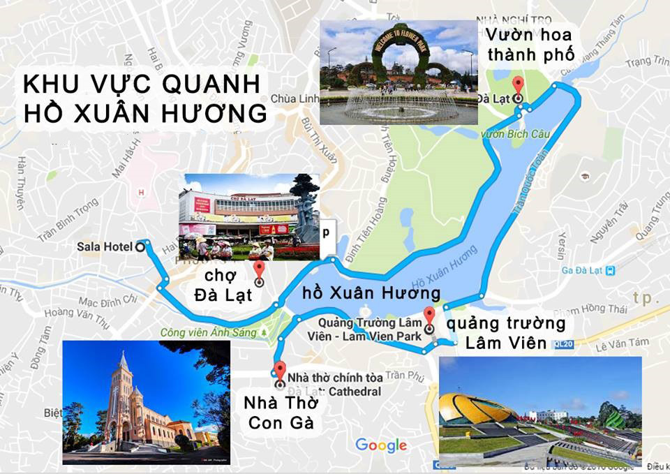 Bản đồ du lịch Hồ Xuân Hương Đà Lạt